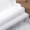 1 Yard White Cotton Embroidered Lace Trim Fabric Ribbon Sewing Clothes Dress DIY Craft Applique