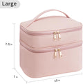 Double Layer Travel Makeup Bag Portable Cute Cosmetic Bag Large Make up Organizer Case Toiletry Bag