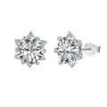 Dylam Sparkling Snowflake Shape 2ct 5A Cubic Zirconia Stud Earrings for Women