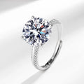 Moissanite Wedding Ring 5ct Round Moissanite Engagement Ring Platinum Plated Full Zircon Sparkling Wedding Ring for Women