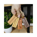 New Product Black DIY Keychain Manufacturer Custom Logo Laser Wood Craft Key Ring Holder Wooden Key Tag