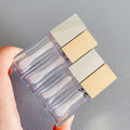 LZ Pack 100pcs Gold Silver 8 ml 10 ml Lip Plumper Tubes Large Doe Foot Elegant Custom Logo Empty Flat Square Lip Gloss Tube