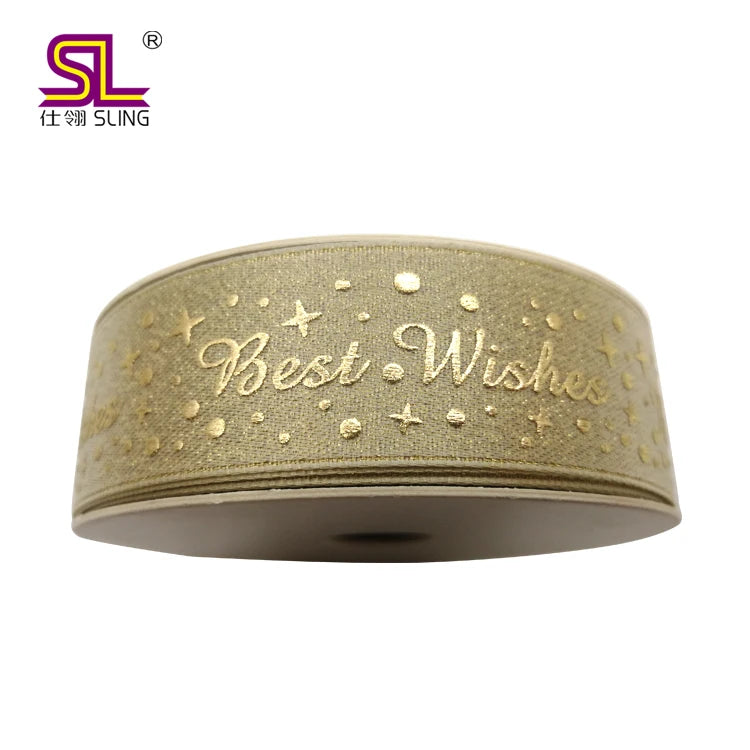 3D Raised Printing Custom Printed Ribbon With Logo Printed Logo Ribbon for Gift Wrapping