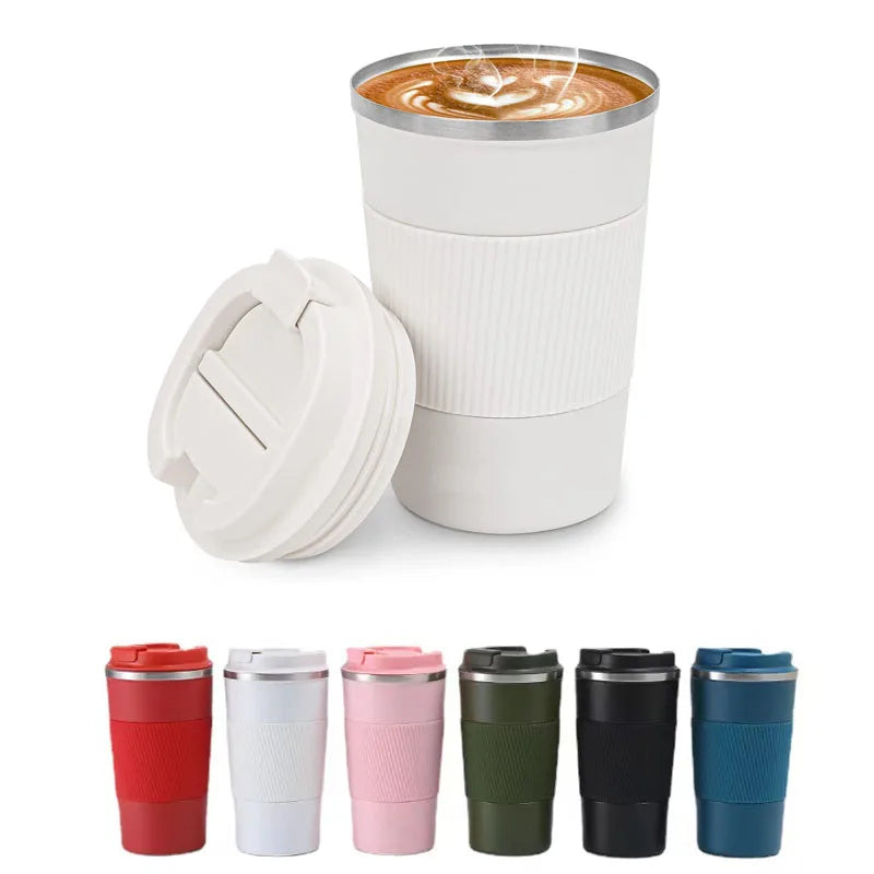 Oem Custom Portable  Double Wall Vacuum Stainless Steel Insulated Travel Reusable Coffee Tumbler Mug Cup With Lid