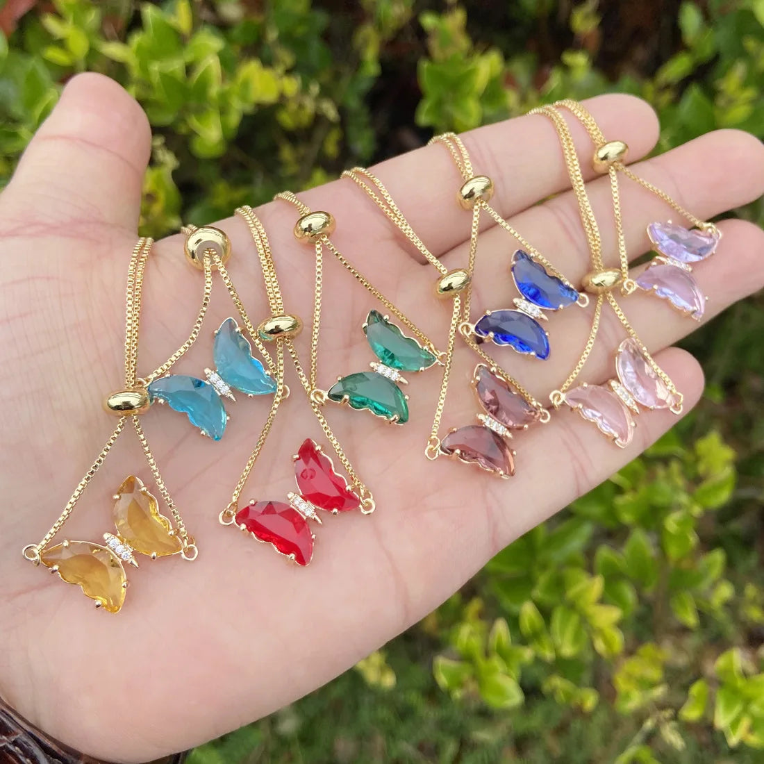 Hot Selling Small Animal Bracelets 18K Gold Jewelry Gold Plated butterfly Zircon Bracelet Adjustable Ladies Bracelet