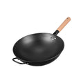 34cm/36cm Non Stick Iron Wok Pan for Gas Stove Chinese Wok with Wooden Handle