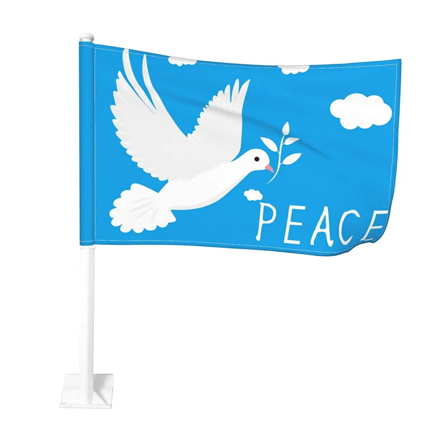 12x18 Inch Peace Pigeon Freedom Double Sided Car Flag Window Clip for Cars and Trucks