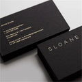 Custom Logo Luxury Business Card Black Embossed Gold Foil Stamping High-End Printed Paper Cards for Corporate Use