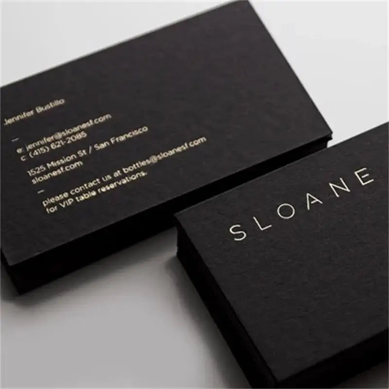 Custom Logo Luxury Business Card Black Embossed Gold Foil Stamping High-End Printed Paper Cards for Corporate Use