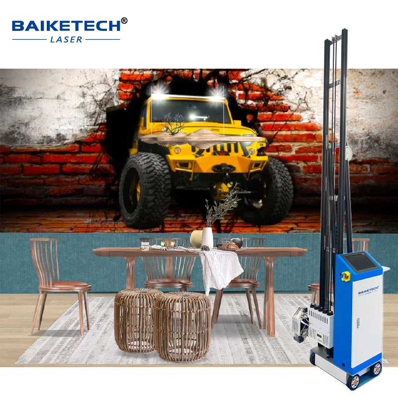 3D Wall Printer Amazing UV Oil Print Painting Machine DX7 Double Heads 5 Color CMYKW UV Robot Wall Printer