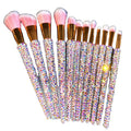 Wholesale Professional Private Label Makeup Brush Set Rhinestone Makeup Brush Set Eye Shadow Opp Bag Synthetic Hair Lipstick Set