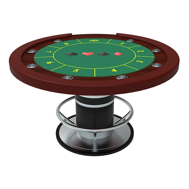 YH Entertainment Luxury Texas Hold'em Poker Table for 8 Players MDF Wood Metal Stainless Steel 120cm Diameter YH-ST009 45kg