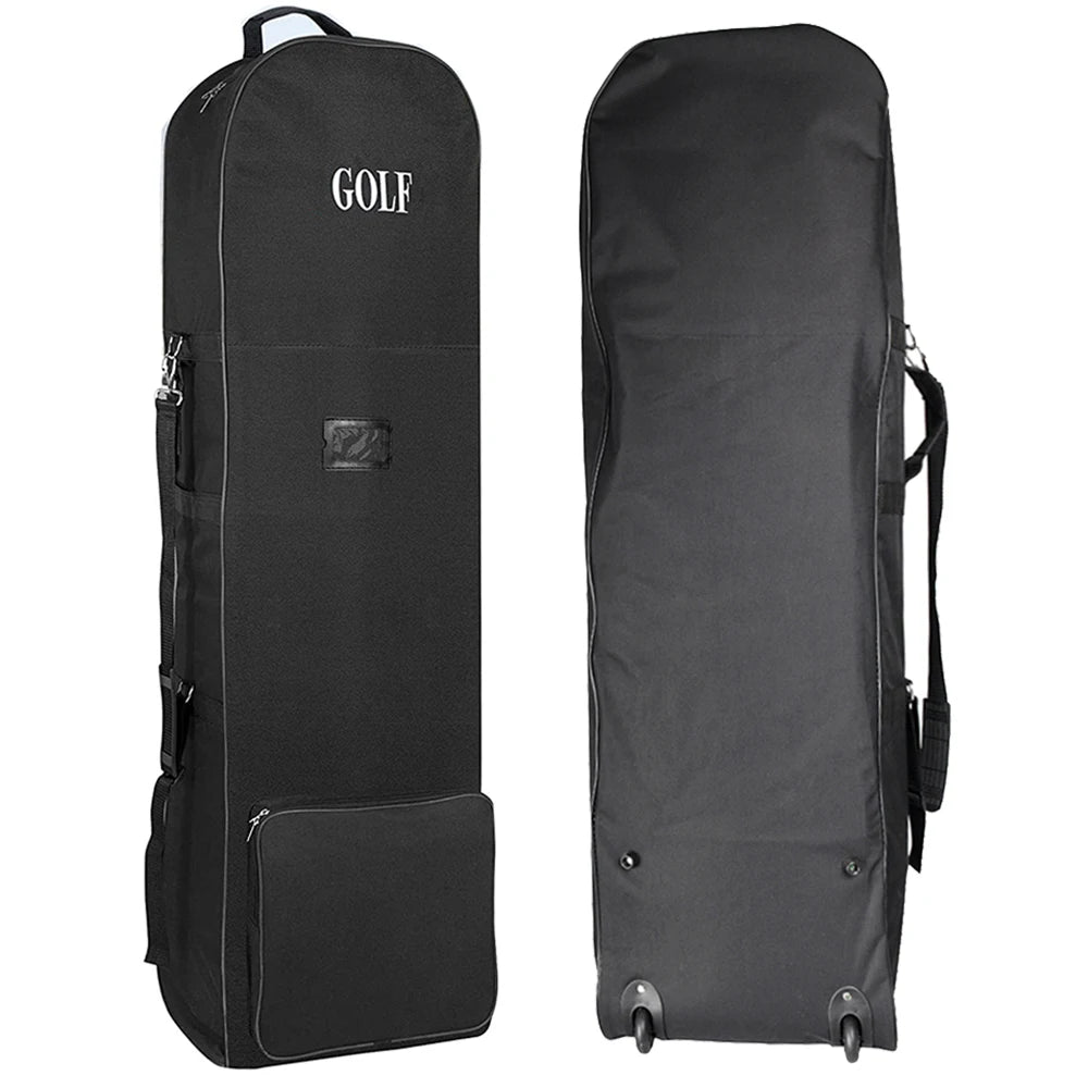 Practical Durable 600D Nylon Golf Club Bags Storage Pouch Foldable Soft Travel Bag with Large Capacity Aviation Wheels
