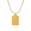 Hip Hop Brand Portrait Pendant Necklace Collarbone Neck Chain Stainless Steel Jewelry Necklace
