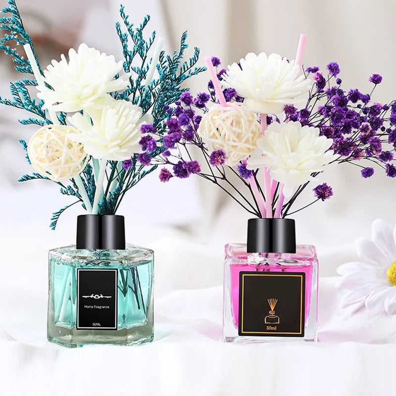 Hot-Selling 50ml Glass for Reed Diffuser for Essential Dried Flowers Home Decor Fragrance Air Freshener for Hotel Rooms Fresh