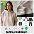 67" Width Eco-Friendly French Terry Fabric Men's Sweater 380gsm 55% Hemp 45% Organic Cotton Knitted Plain Sportswear Garment