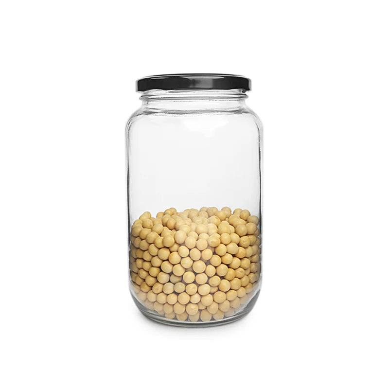 Food Grade 700ml Round Canned Food Honey Jam Sauce Pickle Glass Storage Jar with Lug Cap