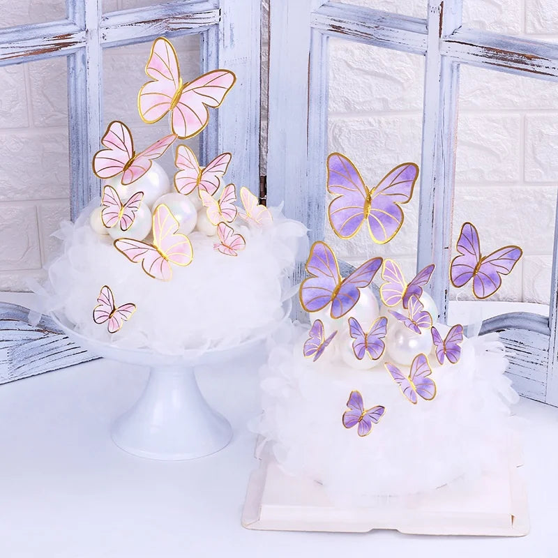 New 2022 Hot Party Baking Supplies Cake Accessories Happy Birthday Cupcake Toppers Butterfly Cake Topper XQ868