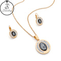 French Lock Earring Russian Jewelry Plated Women Girl Gift Lion Head Jewelry Sets Gold Stainless Steel 24K Pure Silver Plated