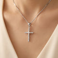 Wholesale Christian Charm Pendant Jewelry Rhodium Plated Cubic Zirconia Cross God Retro 925 Sterling Silver Fine Jewelry