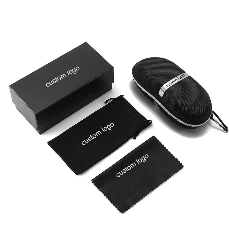 Best Sell Custom Logo Sunglasses Box EVA Sunglass Case Rigid Packaging Box Eyeglasses case Cleaning Cloth Glasses Bag Pouch