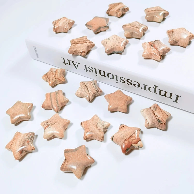 Huiying Manufacturer Natural Picture Jasper Star Stone Natural Crystal Stones Crafts