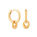 LOZRUNVE Dainty Metal Plain Silver Geometric Circle Drop Charm Rose gold Huggie Hoop Earring S925 Silver