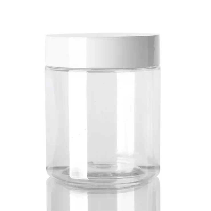 Hot Sale PET clear Jar 250ml Cosmetic Container Packaging 50g Shampoo Face Cream Jar Plastic Storage Jar
