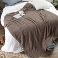 AN Wholesale Decorative 100% Cotton Wearable Knitted Throw Blanket Home Travel