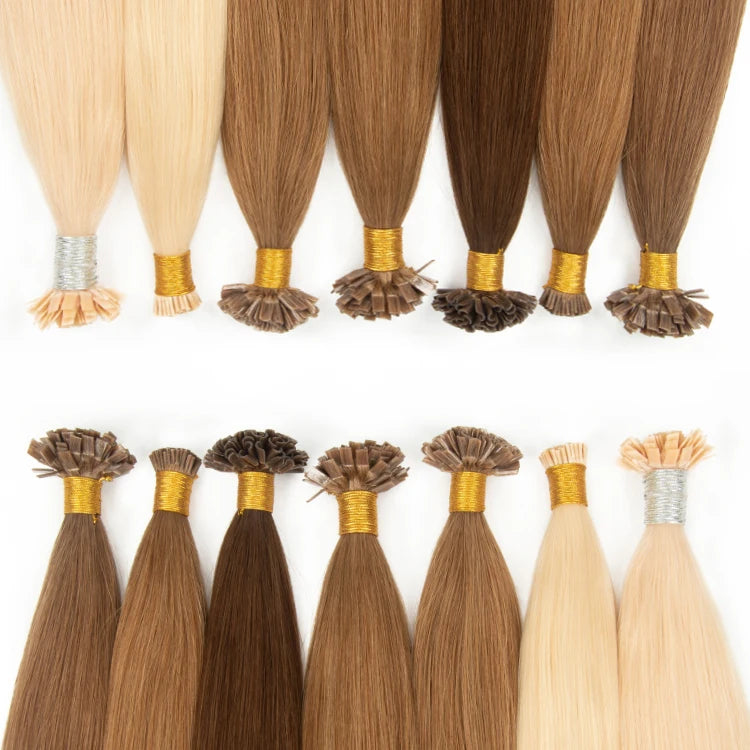 Keratin Itip Russian Remy Unprocessed Double Drawn Keratin K U I Flat Nano Tip Human Hair Extensions Wholesale