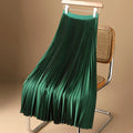 83cm Free Size Solid Color High Grade Satin Pleated Versatile Skirt Casual Skirt Elegant Ladies Fashion Long Maxi Skirt