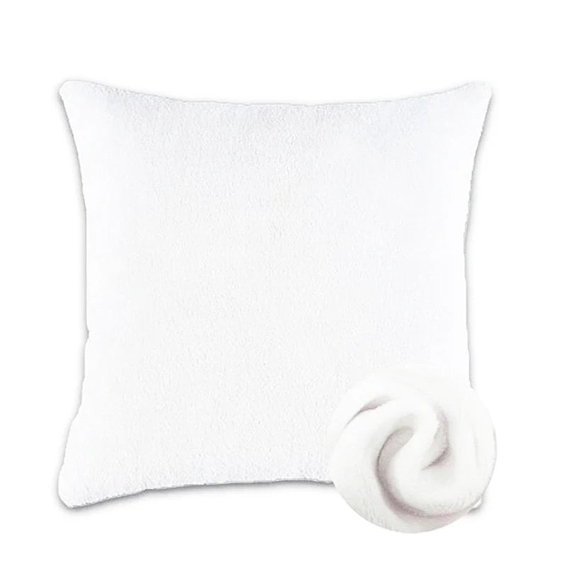 Qualisub White Short Plush Velvet Sublimation Pillow Case Blanks for DIY Printing