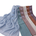 CCY Hot Selling Luxury Pleated Women Muslim Scarf Butterfly Hijabs Shawl Long Glitter Head Crinkle Hijab
