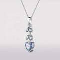 Abiding Fashion Natural Iolite Mystic Quartz Stone 925 Sterling Silver Heart Shape Jewelry Wedding Fashionable Necklace Pendant
