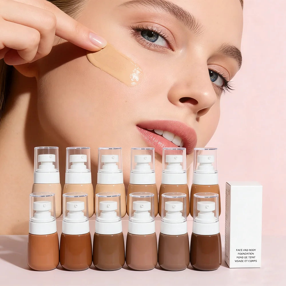 Low Customized Waterproof Moisturizing Vegan 12 Colors Wholesale Best Full Coverage Liquid Foundation Private Label
