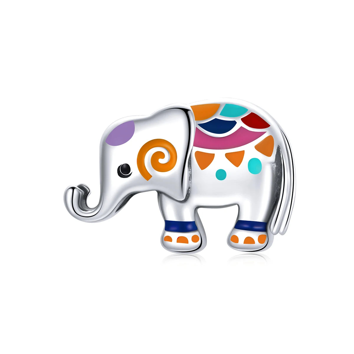 925 Sterling Silver Elephant Charm Pendant Factory's Colorful Cute Animal Enamel for DIY Bracelet Jewelry with Zircon SCC1790
