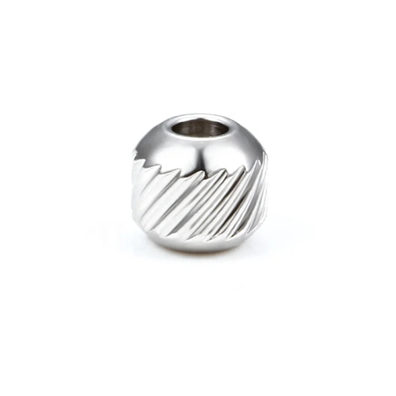 Hot Sales Irregular Thread Winding Loose Beads Geometry Shape Spacer Charms Stainless Steel DIY Jewelry
