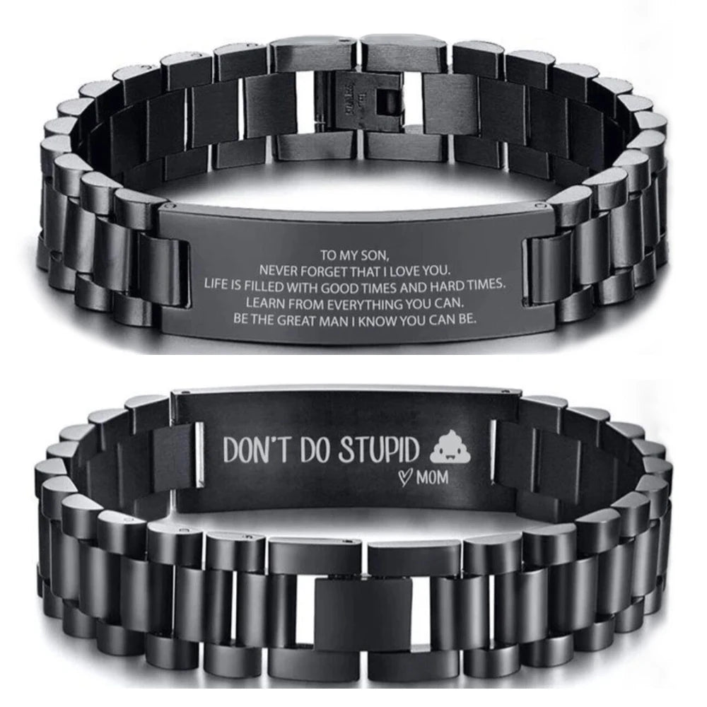 Dropshipping Simple and Glossy Titanium Steel Watch Style Men's Bracelet for Wedding or Party Gift