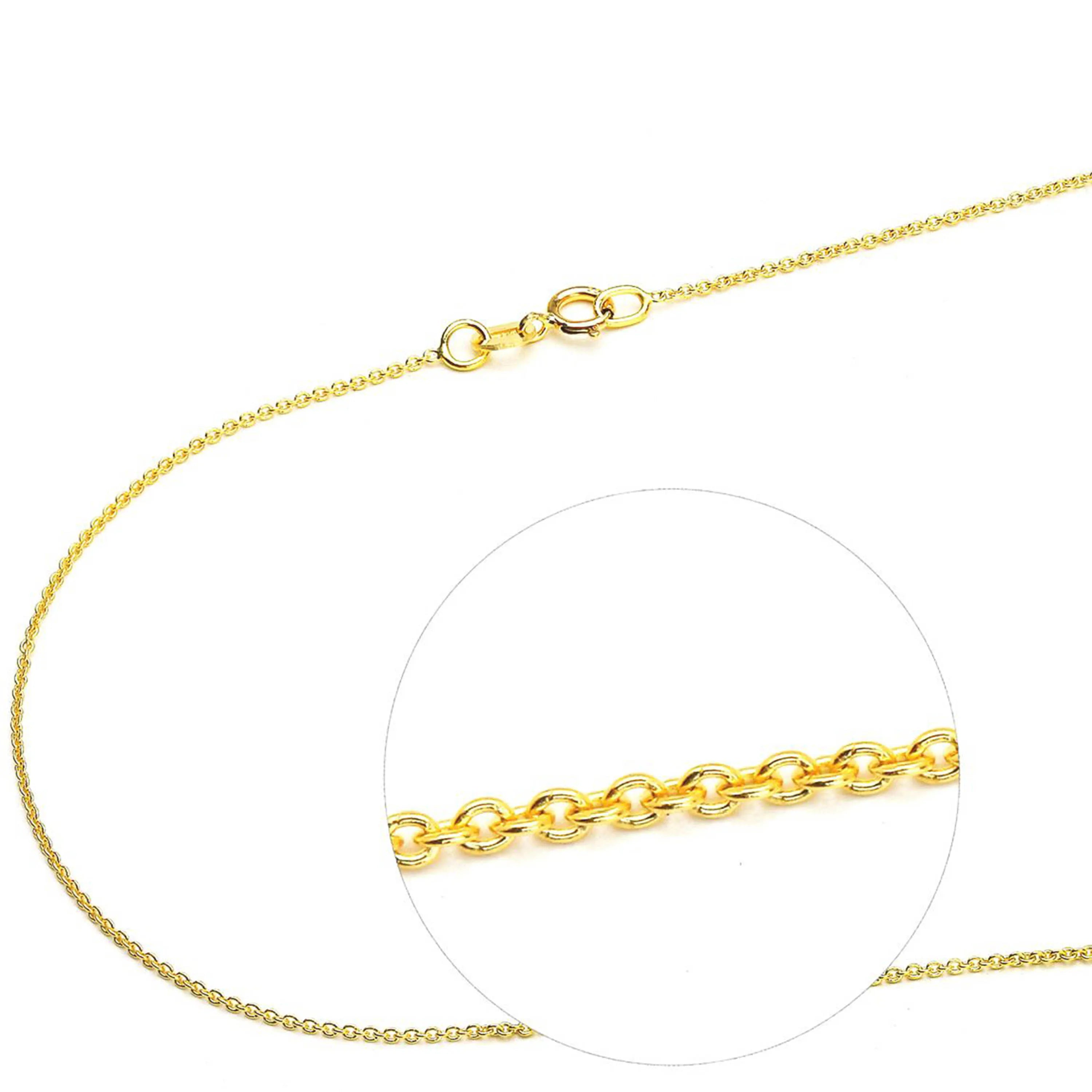 Custom Chain Necklace 18K Yellow Gold Chain Necklace Cable Chain