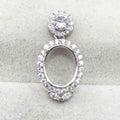 Sterling Silver 9*11mm Semi Mount Pendant Empty Frame Blank Support Setting S925 Base Holder Without Center Stone for DIY Inlay