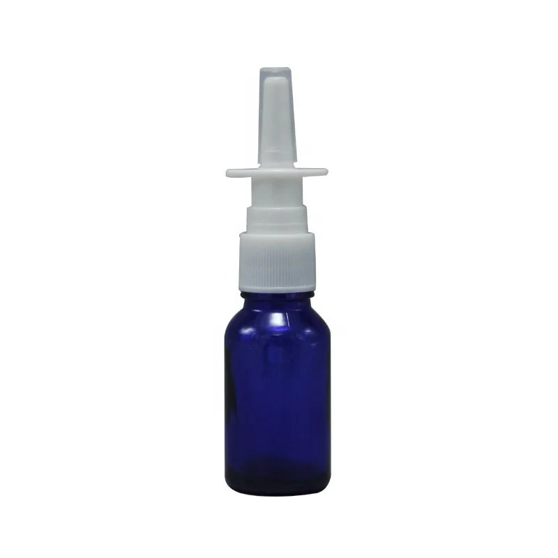1/2oz 15ml TransparentBlueBrownGreen Nasal Sprayers Refillable Press Spray Head Spray Glass Bottles for Saline Solutions
