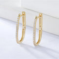 Mini U Geometric 925 Sterling Silver CZ Jewelry Gold Plated Hypoallergenic Horseshoe Zircon Ear Clip Earrings for Ladies Women
