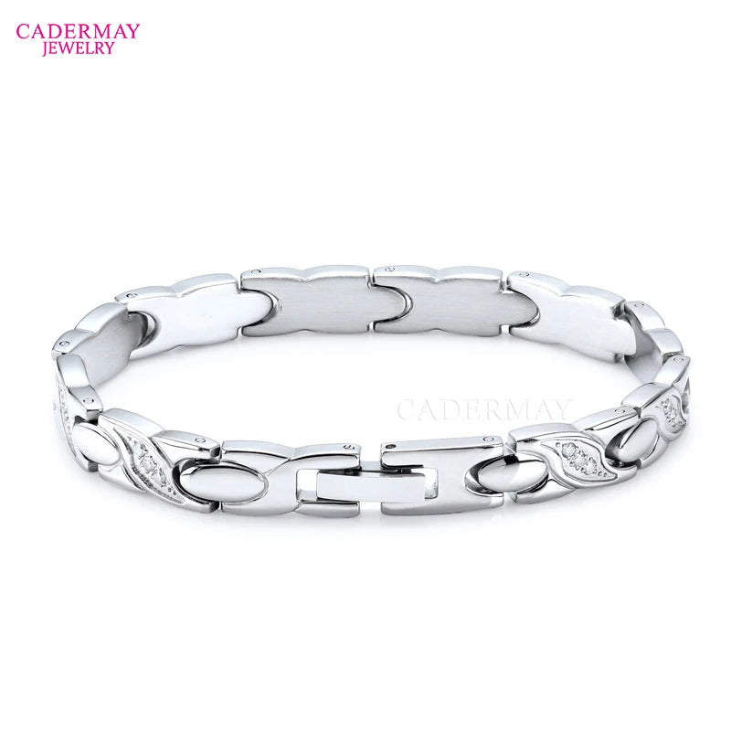 Cadermay Stainless Steel 316L D VVS1 Moissanite Bracelet  Hiphop  Iced Out Tennis Link Chain for  Gifts