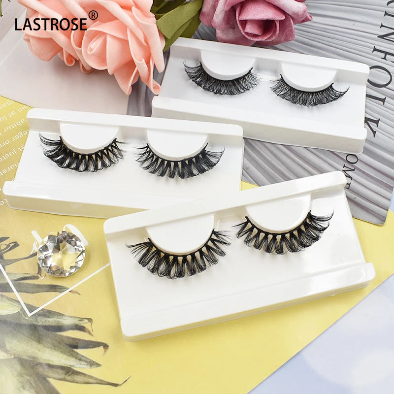 Russian Strip Eyelashes Vendor Wholesale 15mm Fluffy Faux Mink Eyelashes Private Label Vegan Silk Eyelashes