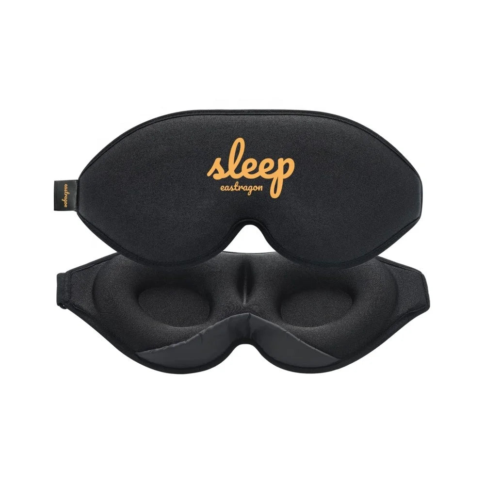 Premium Custom Logo Sleeping 3D Eye Mask Best Black Grey Blindfold With Breathable and Soft Eye Shade Sleep Cover Hot Selling