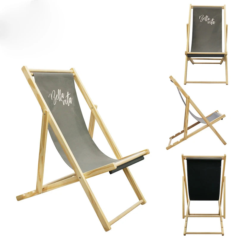 Cnlf HOT SELLING DECKCHAIR Outdoor Garden Foldable Beach Chair Wooden Customize Design CNLF