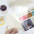 A6 Binder 6-Ring Clear Acrylic Binder Notebook Cover Gold Metal Round Ring with 45 Sheets Lined Inner Papers