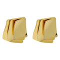 Gold Silver Metal Bling Waterproof Trendy Jewelry New Glossy Stainless Steel Square Layered Overlay Stud Earrings