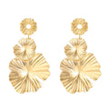 New Exaggerated Leaf Flower Earrings Retro Fashion Long Alloy Flower Earrings European Style Earrings