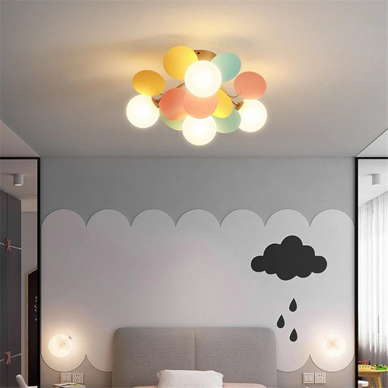 Modern Flower Ceiling Lamps Children's Room Lights Creative Bedroom Lighting Fixtures Ceiling Light LED Nordic Molecular